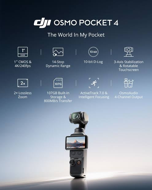 DJI Osmo Pocket 4 Gimbal Camera (Creator Combo)