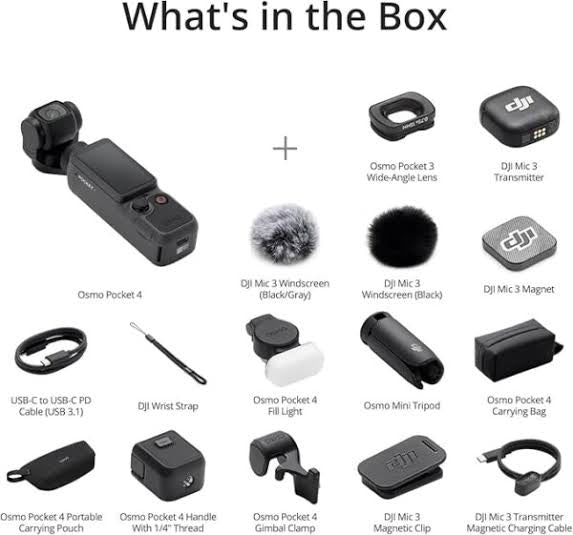DJI Osmo Pocket 4 Gimbal Camera (Creator Combo)
